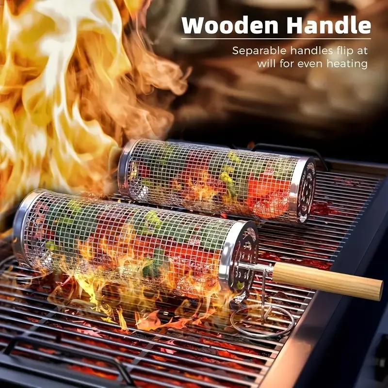 Camping Cooking - Food Grade Stainless Steel Round Rolling