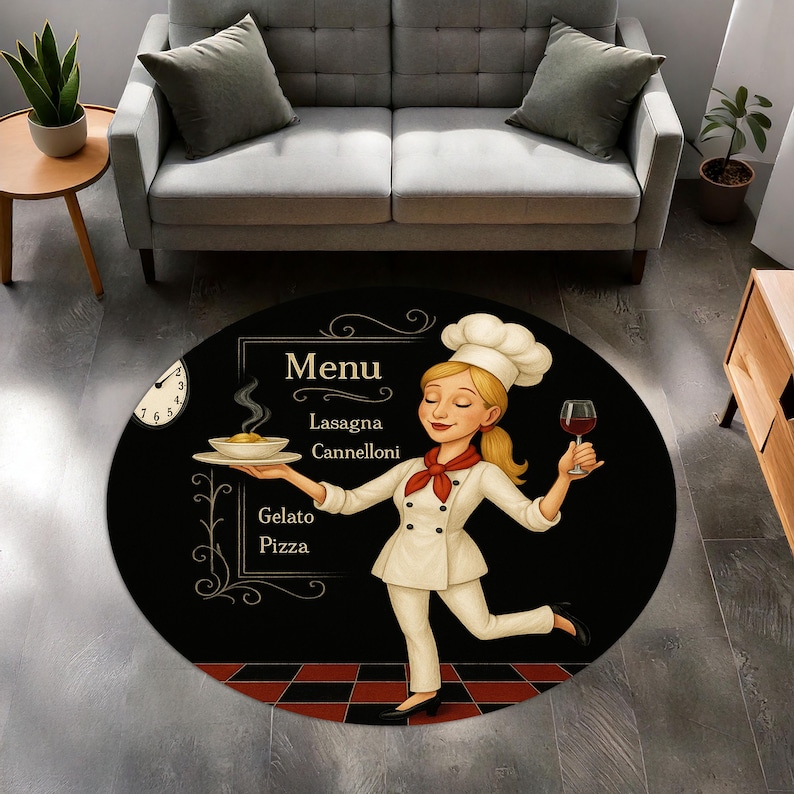 Blonde Chef Round Kitchen Rug, - огляд і ціна Camping Cooking Gifts
