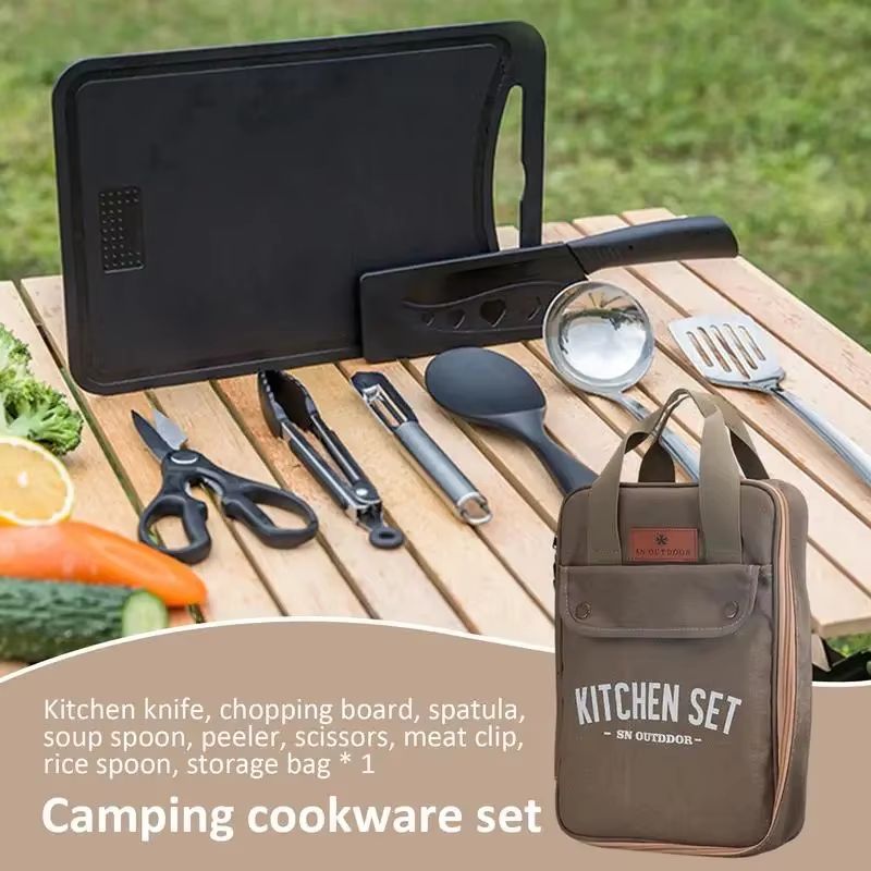 8pcs Camping Kitchen Cookware  - огляд і ціна Camping Cooking And Eating