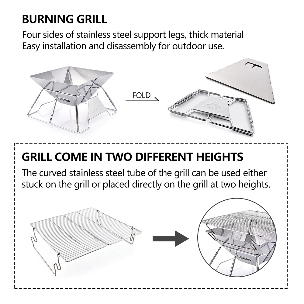 Widesea Windproof Wood-Burning - огляд і ціна Camping Cooking Grate