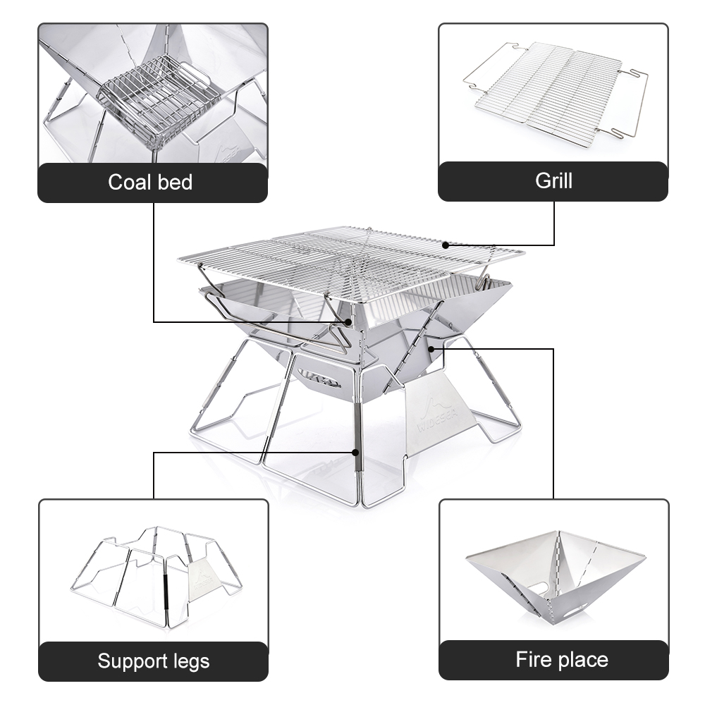 Widesea Windproof Wood-Burning - огляд і ціна Camping Cooking Grate