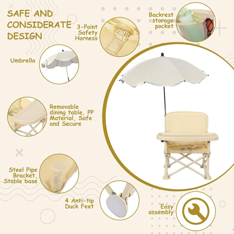 Baby Outdoor Beach Chair with  - огляд і ціна Camping Cooking Table Foldable