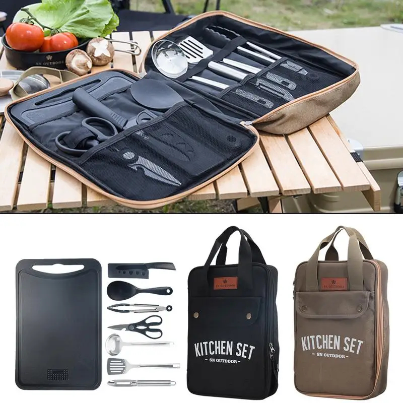 8pcs Camping Kitchen Cookware  - огляд і ціна Camping Cooking Gear Set