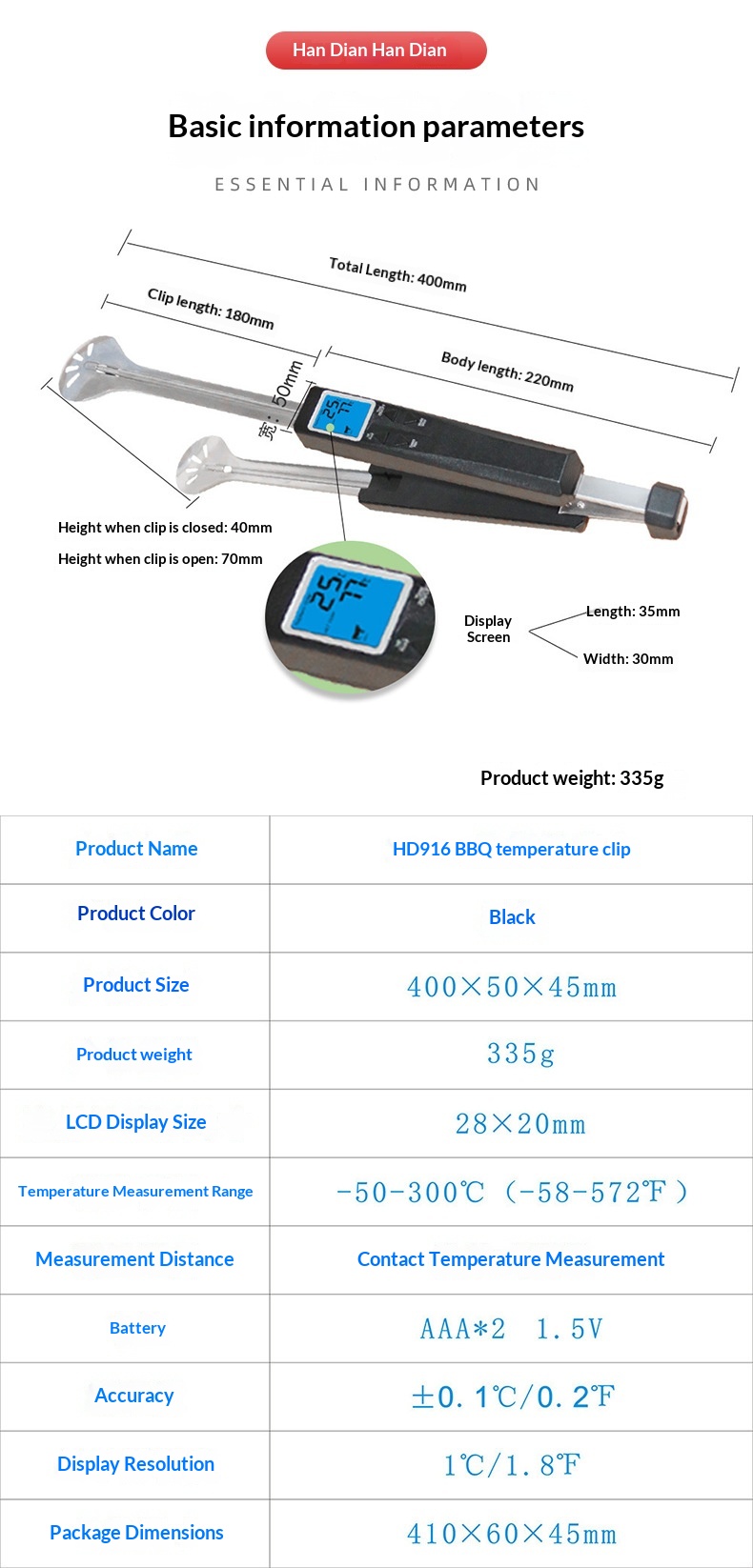 For Grilling Camping and Oven  - огляд і ціна Meat Thermometer Camp