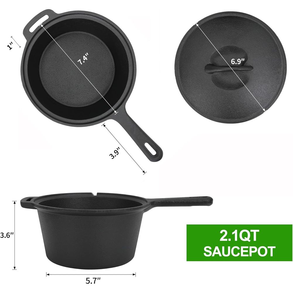 8 Piece Pre-Seasoned Dutch Ove - огляд і ціна Skillet Cast Iron Camp